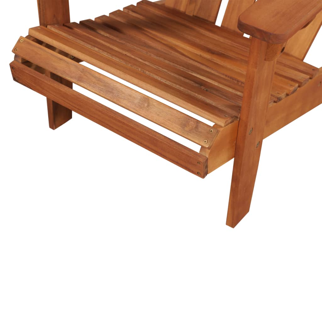 Silla De Jardín Adirondack Con Reposapiés Madera Acacia Maciza