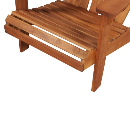 Silla De Jardín Adirondack Con Reposapiés Madera Acacia Maciza