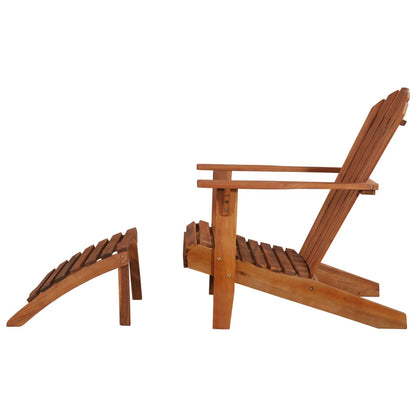 Silla De Jardín Adirondack Con Reposapiés Madera Acacia Maciza