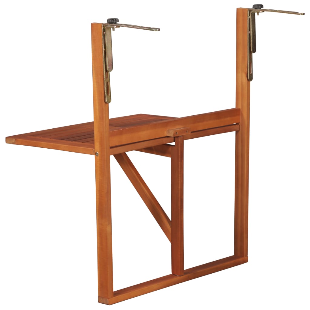 Mesa De Balcón Colgante Madera De Acacia Maciza 64,5X44X80 Cm