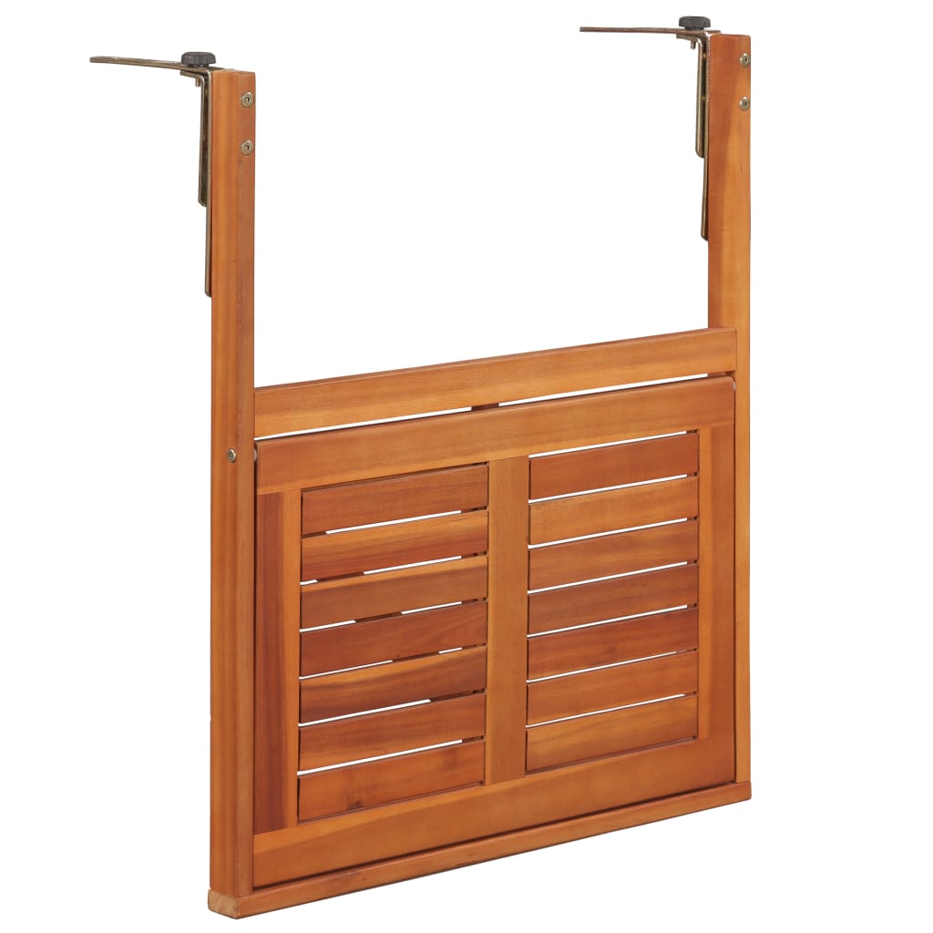 Mesa De Balcón Colgante Madera De Acacia Maciza 64,5X44X80 Cm