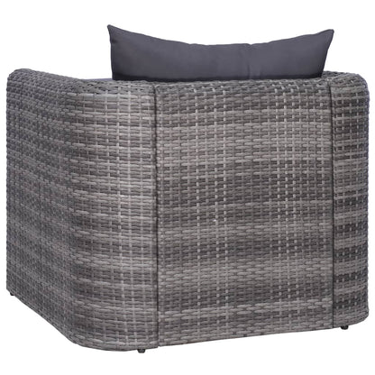 Silla De Jardín Con Cojines Ratán Sintético Gris