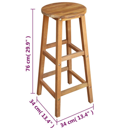 Set Mesa De Bar Y Taburetes 7 Piezas De Madera De Acacia Maciza