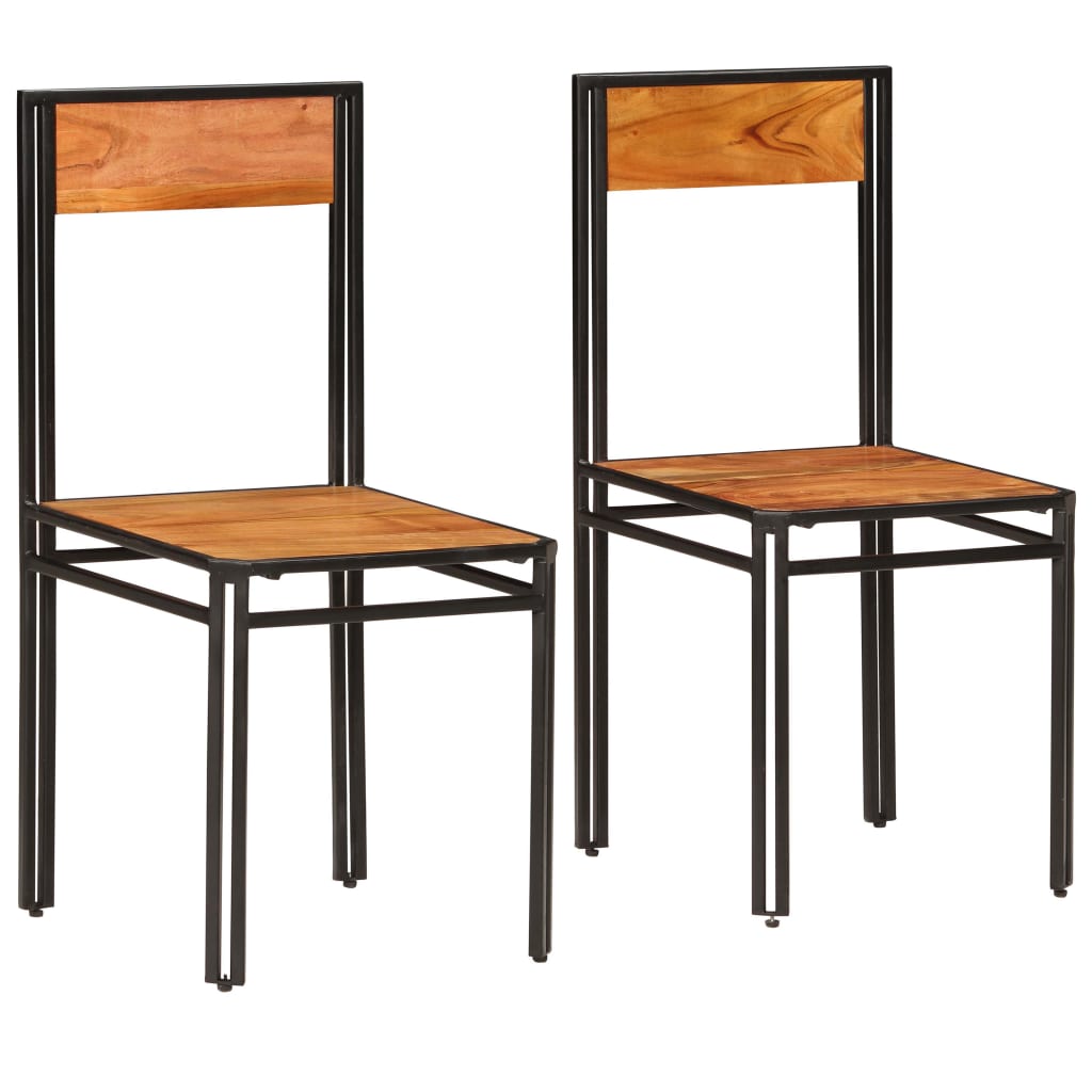 Sillas De Comedor 2 Unidades Madera Maciza De Acacia