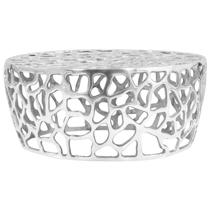 Mesa De Centro De Aluminio Fundido Plateado