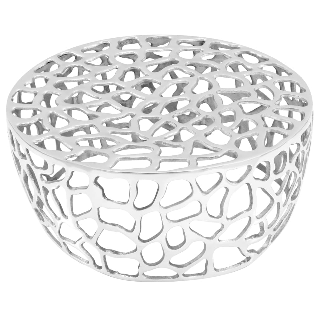 Mesa De Centro De Aluminio Fundido Plateado