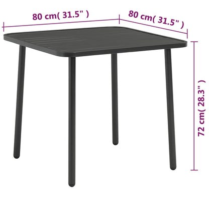 Mesa De Jardín De Acero Gris Oscuro