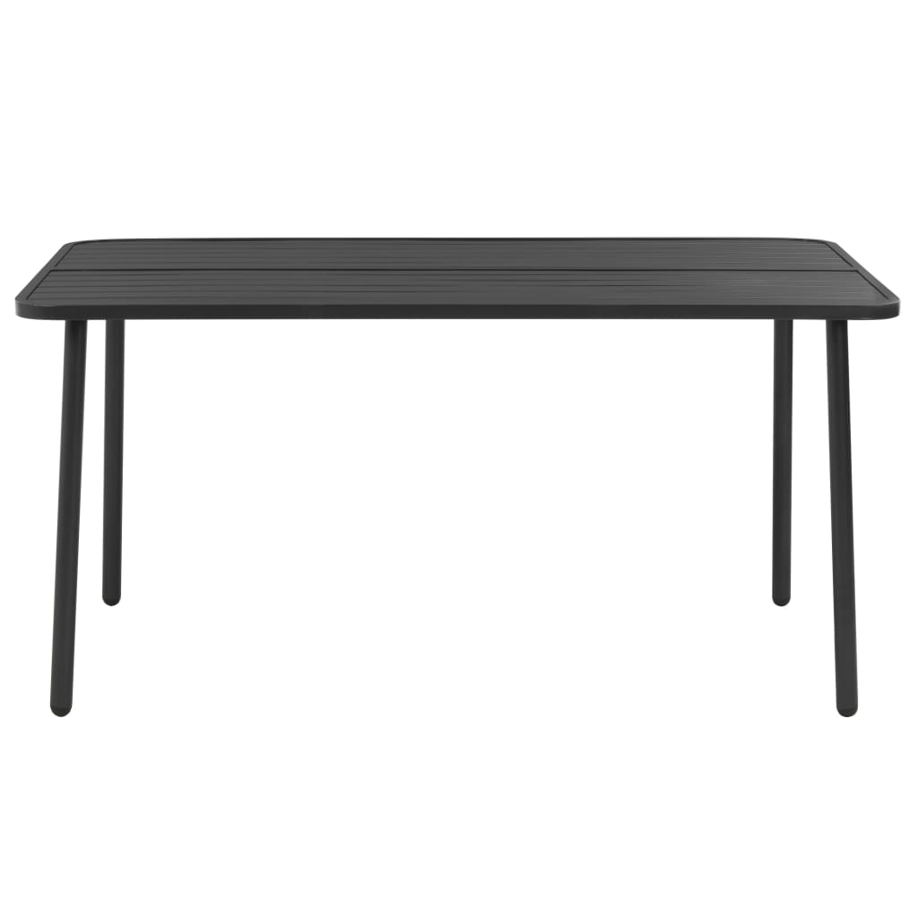 Mesa De Jardín De Acero Gris Oscuro
