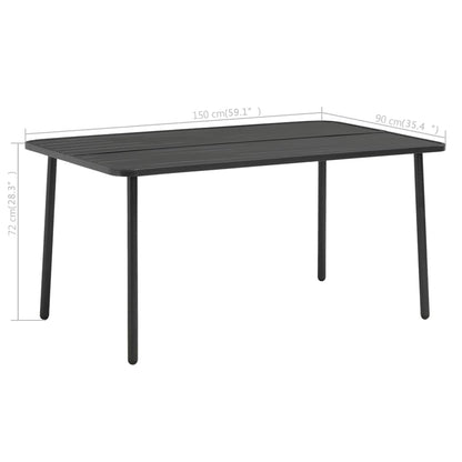 Mesa De Jardín De Acero Gris Oscuro