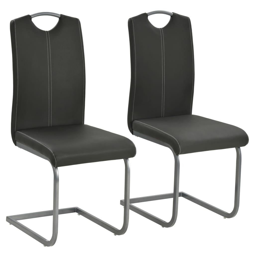 Sillas De Comedor Voladizas 2 Unidades Cuero Sintético