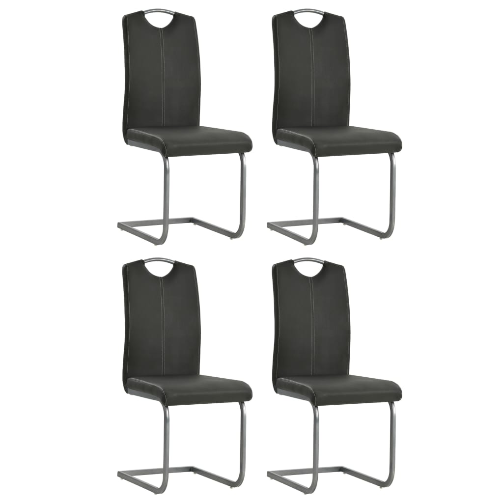 Sillas De Comedor Voladizas 2 Unidades Cuero Sintético