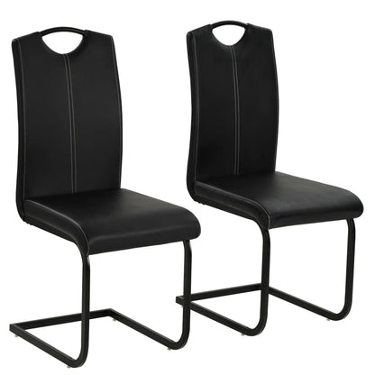 Sillas De Comedor Voladizas 2 Unidades Cuero Sintético