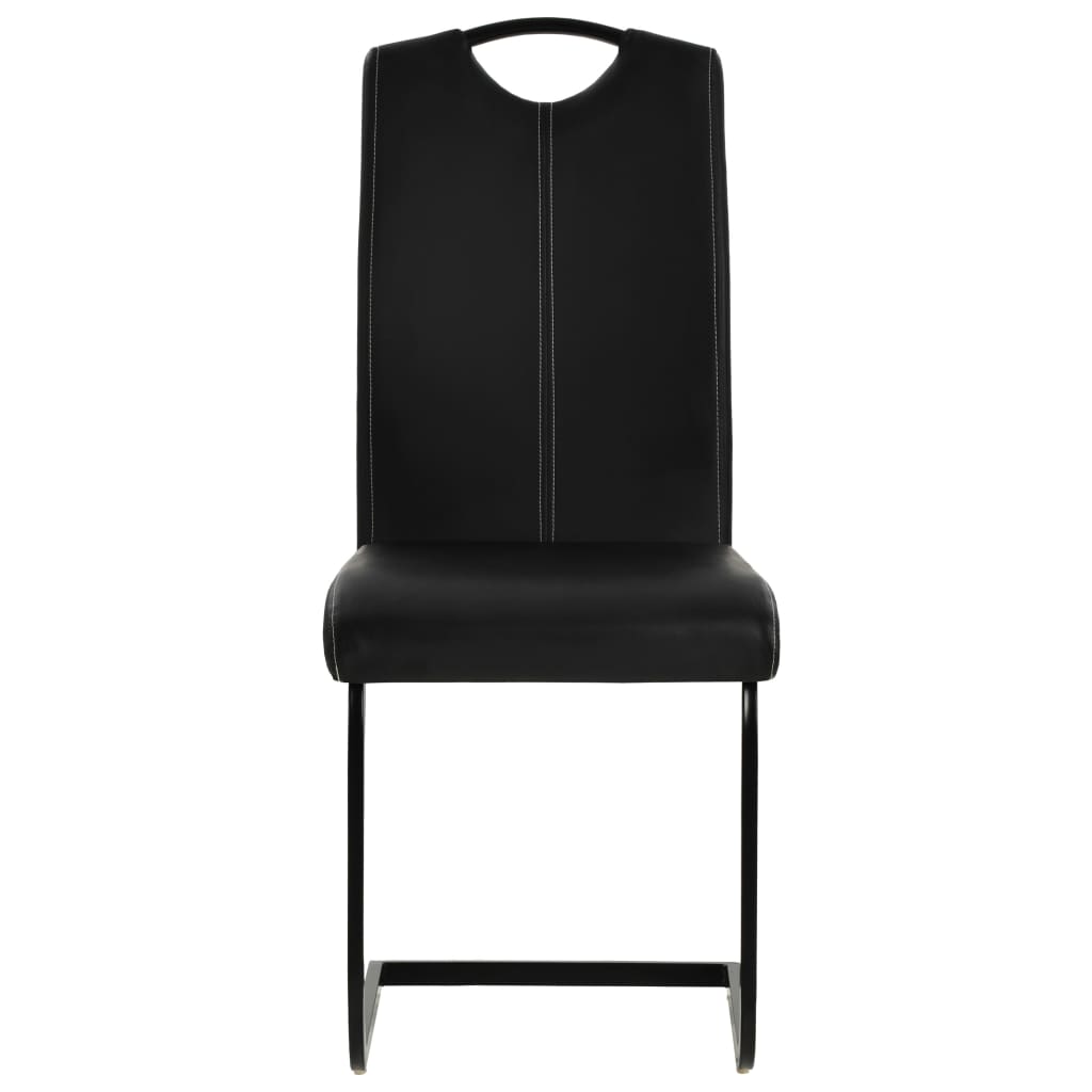Sillas De Comedor Voladizas 2 Unidades Cuero Sintético