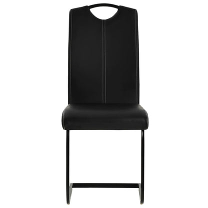 Sillas De Comedor Voladizas 2 Unidades Cuero Sintético