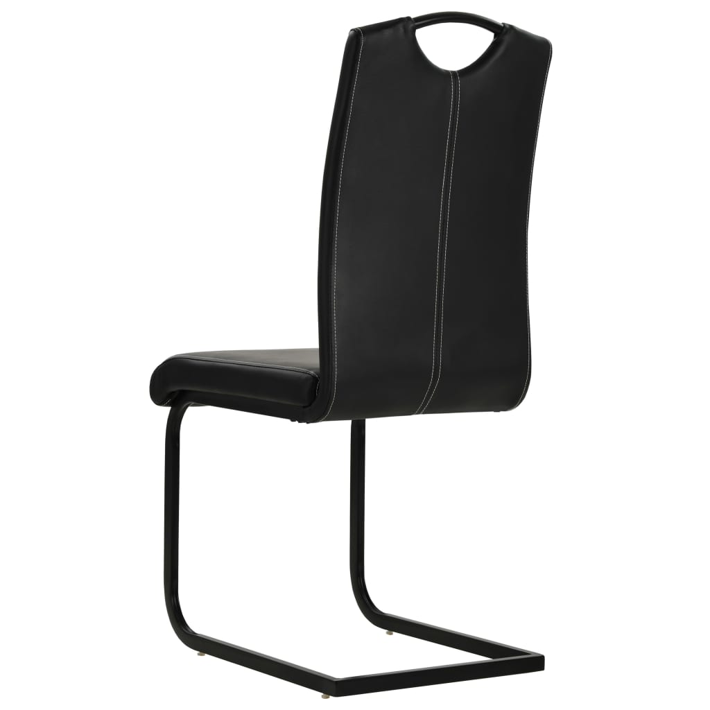 Sillas De Comedor Voladizas 2 Unidades Cuero Sintético