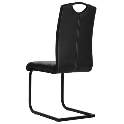 Sillas De Comedor Voladizas 2 Unidades Cuero Sintético
