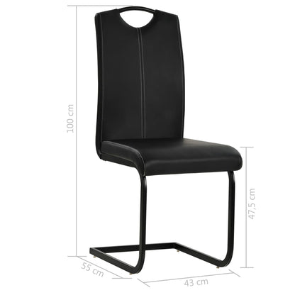 Sillas De Comedor Voladizas 2 Unidades Cuero Sintético