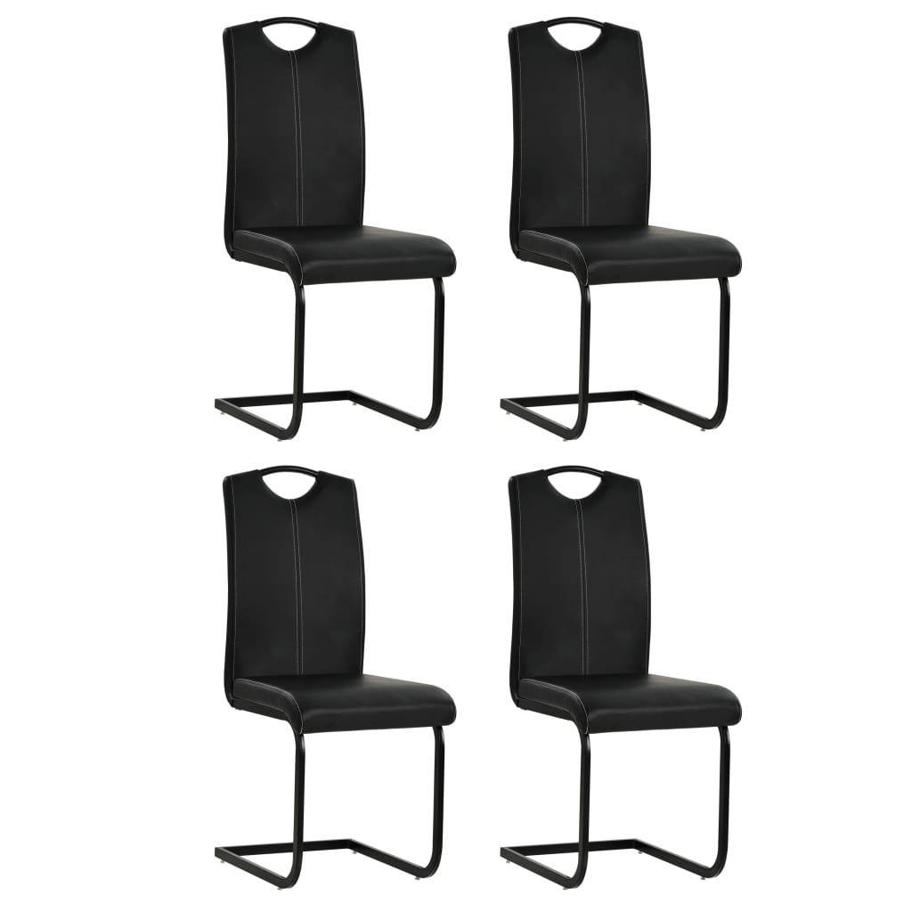 Sillas De Comedor Voladizas 2 Unidades Cuero Sintético