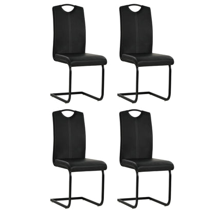 Sillas De Comedor Voladizas 2 Unidades Cuero Sintético