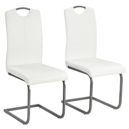 Sillas De Comedor Voladizas 2 Unidades Cuero Sintético