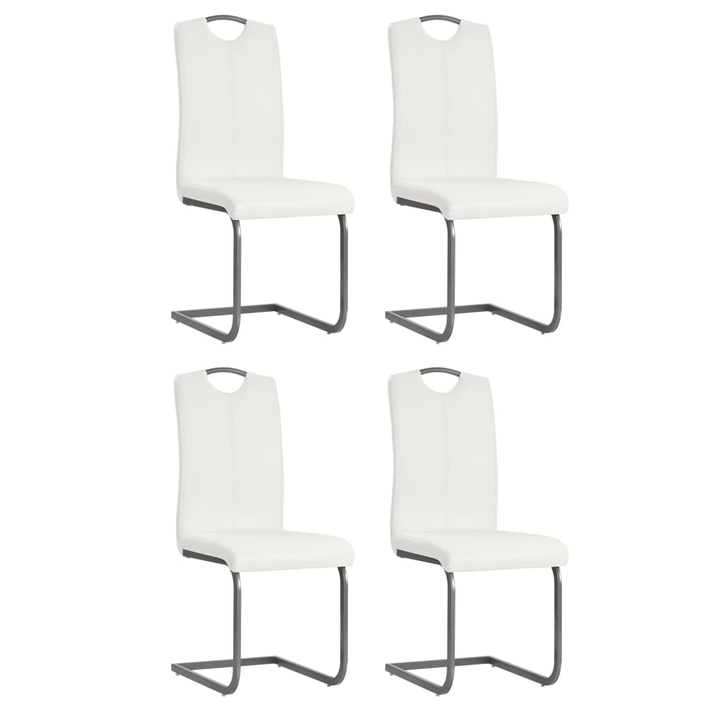 Sillas De Comedor Voladizas 2 Unidades Cuero Sintético
