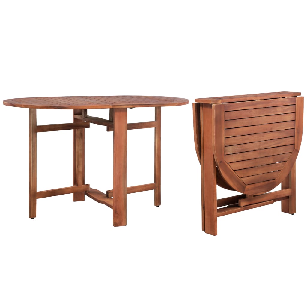 Mesa De Jardín De Madera De Acacia Maciza 120X70X74 Cm