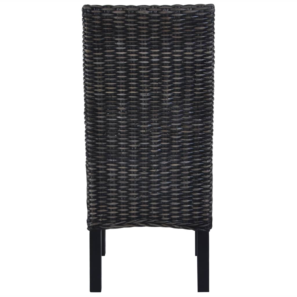 Sillas De Comedor 2 Unidades Ratán Kubu Y Madera Caoba