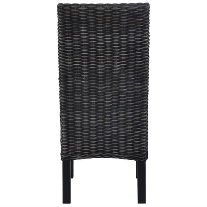 Sillas De Comedor 2 Unidades Ratán Kubu Y Madera Caoba