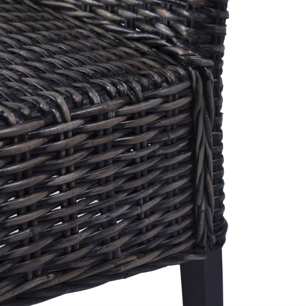 Sillas De Comedor 2 Unidades Ratán Kubu Y Madera Caoba