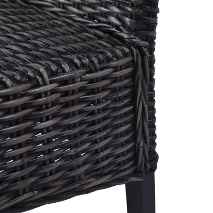 Sillas De Comedor 2 Unidades Ratán Kubu Y Madera Caoba