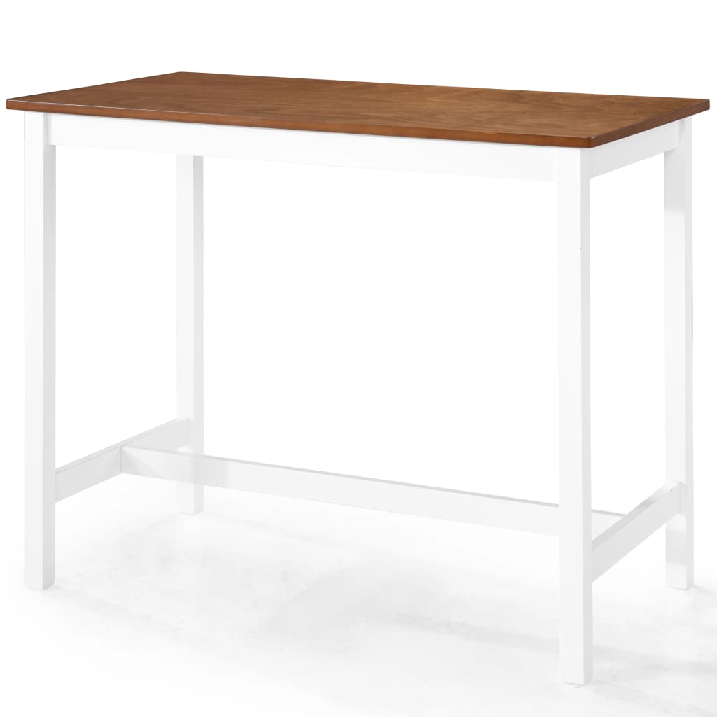 Juego De Mesa Alta Y Taburete De Cocina 5 Pzas Madera Maciza
