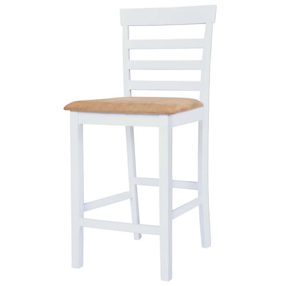 Set Mesa Y Sillas De Bar 5 Piezas Madera Maciza Marrón Y Blanco