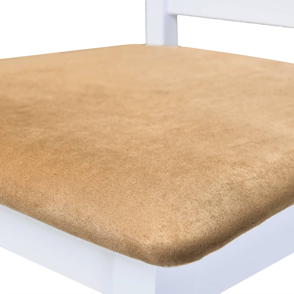 Set Mesa Y Sillas De Bar 5 Piezas Madera Maciza Marrón Y Blanco