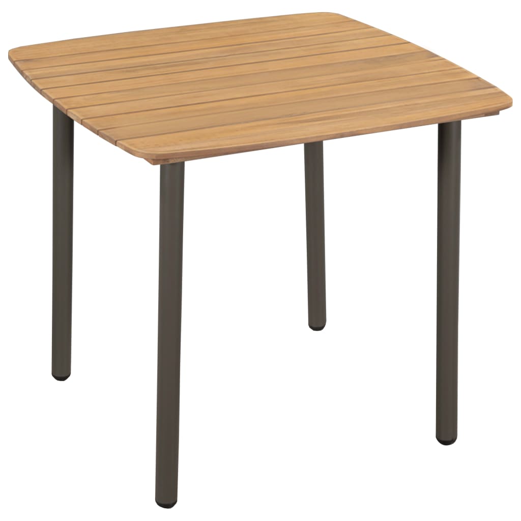 Mesa De Jardín Madera Maciza De Acacia Y Acero