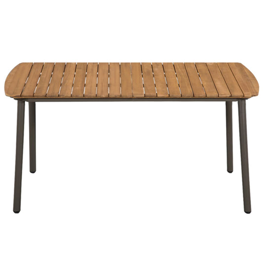 Mesa De Jardín Madera Maciza De Acacia Y Acero
