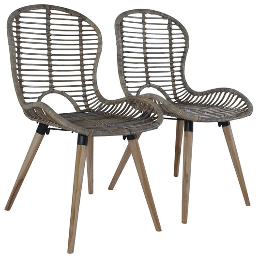 Sillas De Comedor 4 Unidades Ratán Natural