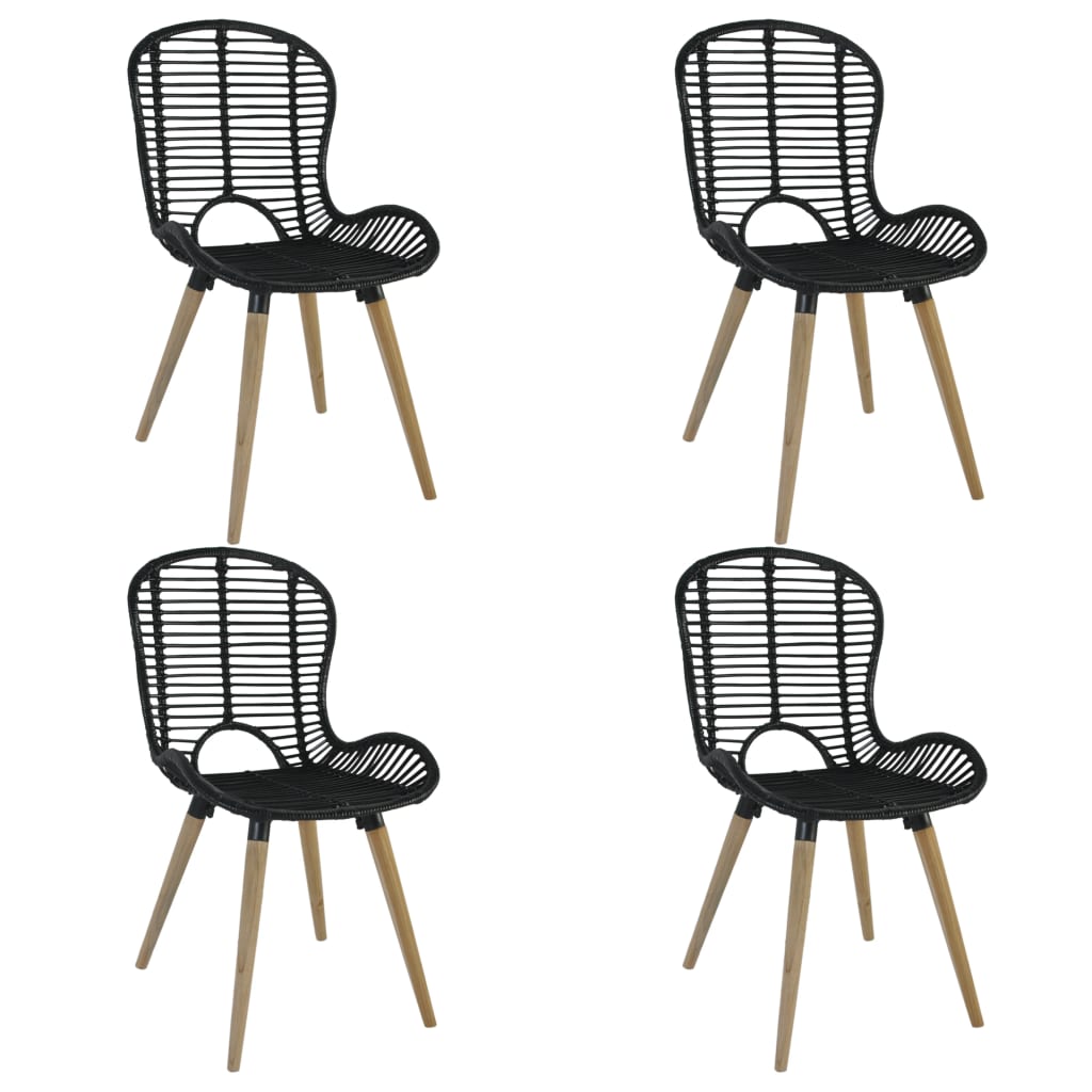 Sillas De Comedor 4 Unidades Ratán Natural