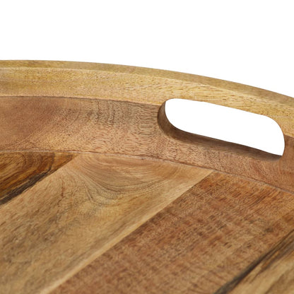 Mesa De Centro De Madera Maciza De Mango Y Acero 50X40 Cm