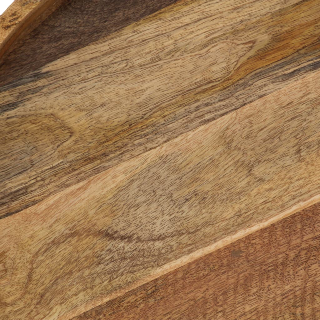 Mesa De Centro De Madera Maciza De Mango Y Acero 50X40 Cm