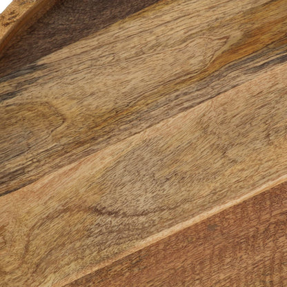Mesa De Centro De Madera Maciza De Mango Y Acero 50X40 Cm