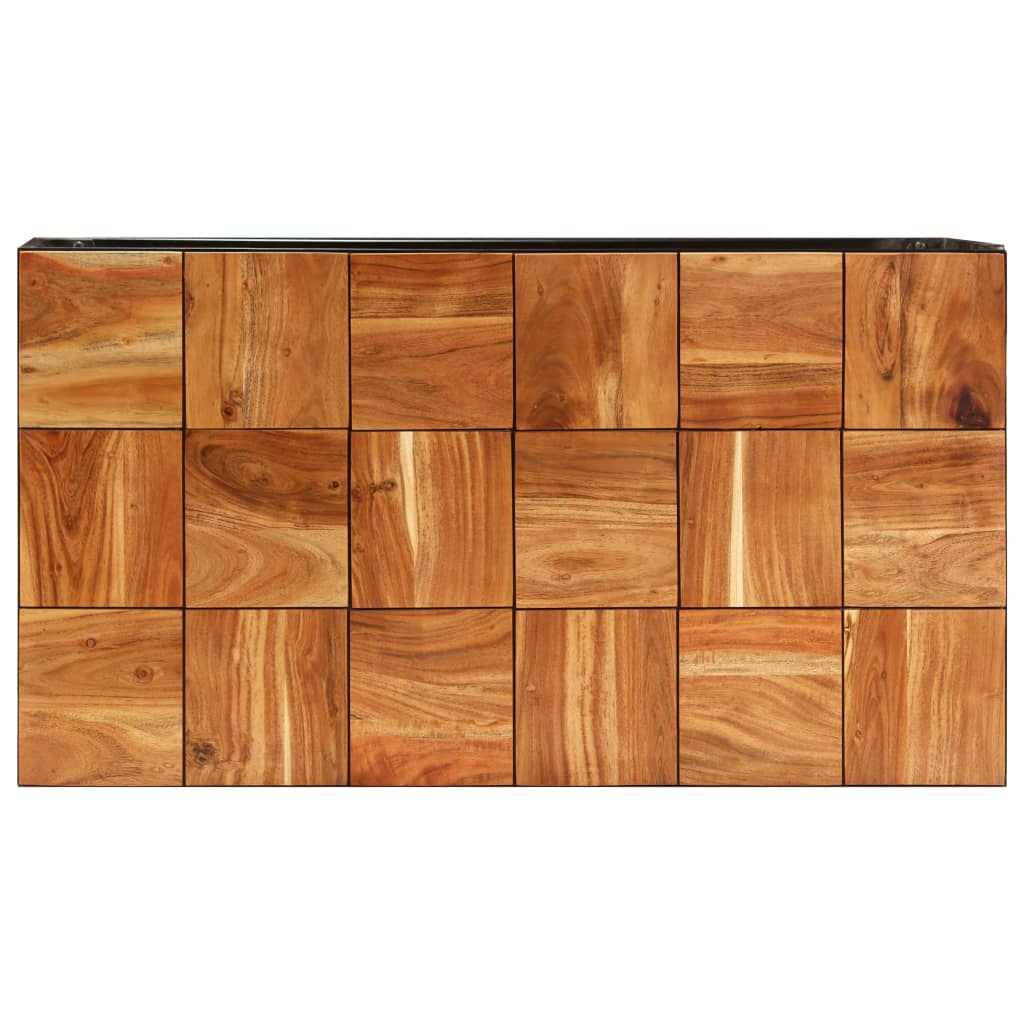Mesa De Centro Madera Maciza De Acacia Y Acero 110X60X40 Cm