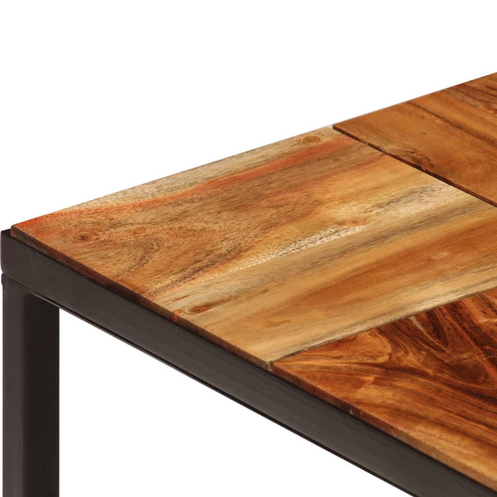 Mesa De Centro Madera Maciza De Acacia Y Acero 110X60X40 Cm