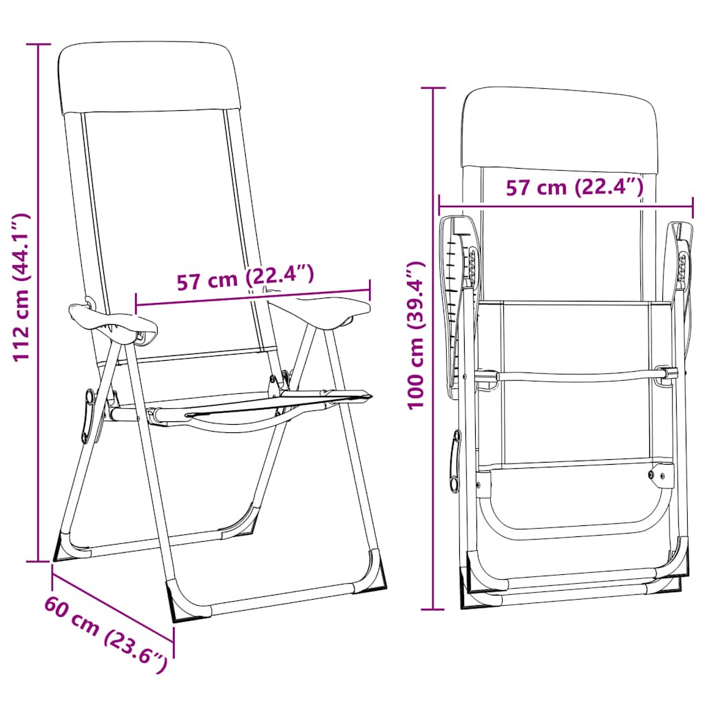 Sillas De Camping Plegables De Aluminio 2 Unidades