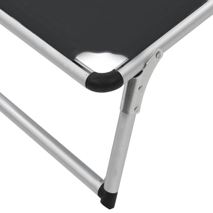 Tumbona Plegable Con Techo Aluminio Y Textileno Negra