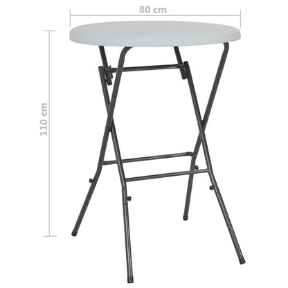 Mesa De Jardín Plegable Hdpe Blanca 80X110 Cm