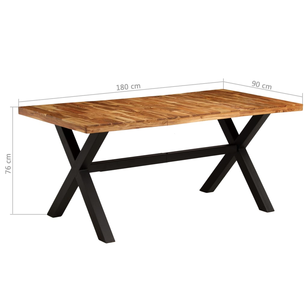 Juego De Mesas De Comedor 7 Uds Madera Maciza De Acacia Y Mango
