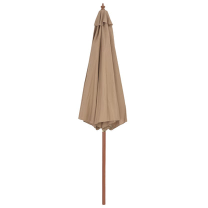 Sombrilla De Jardín Con Palo De Madera Gris Taupe 300 Cm