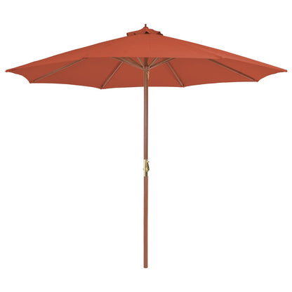 Sombrilla De Jardín Con Palo De Madera Gris Taupe 300 Cm