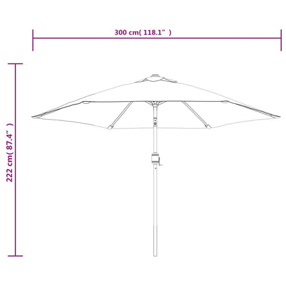 Sombrilla De Jardín Con Palo De Metal Taupe 300 Cm