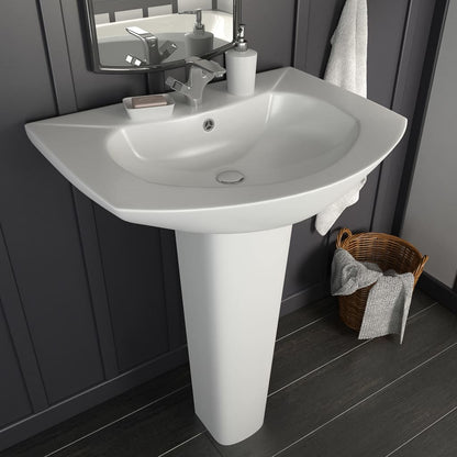 Lavabo De Pie De Cerámica Blanco 650X520X200 Mm